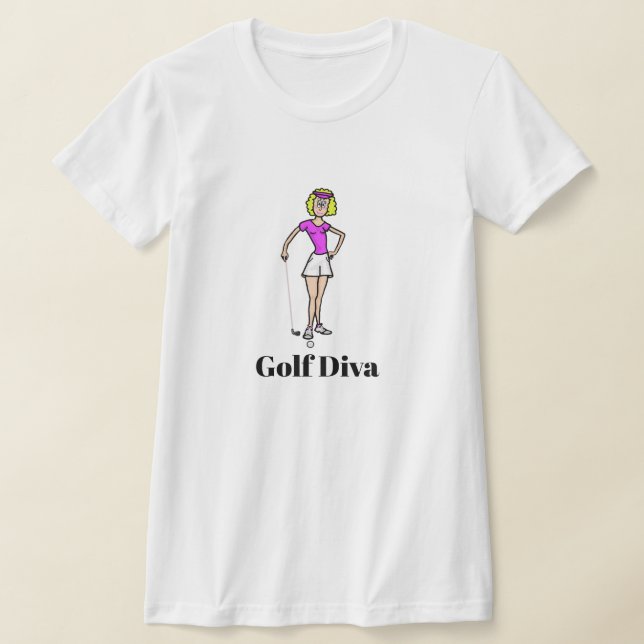 Camiseta Golf Diva Blonde Golfer T-Shirt (Distribución)
