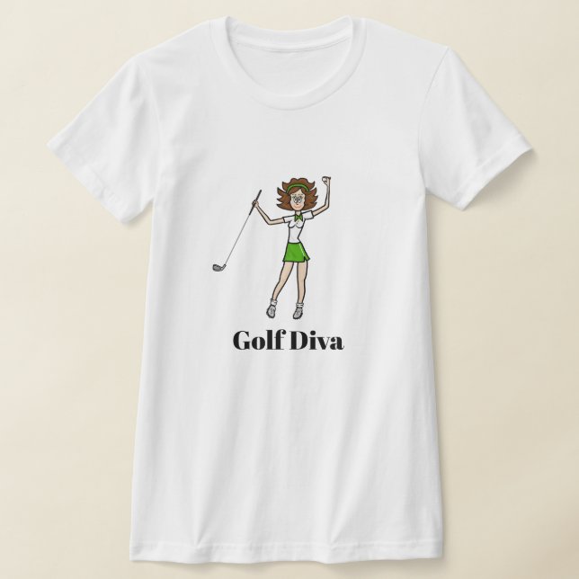 Camiseta Golf Diva Brunette Golfer T-Shirt (Distribución)