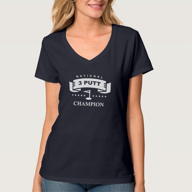 Camiseta Golf divertido de campeón nacional de 3 putt (Anverso)