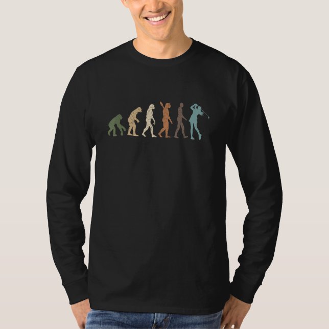 Camiseta Golf Evolution Of Man Retro de Mujer (Anverso)