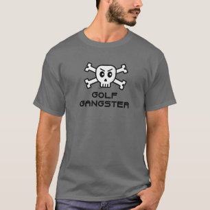 Camiseta Golf Gangster Skull And Cross Bone Word Design