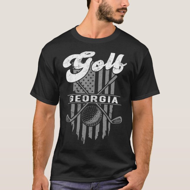 Camiseta Golf Georgia Fun American Flag State Golfing (Anverso)