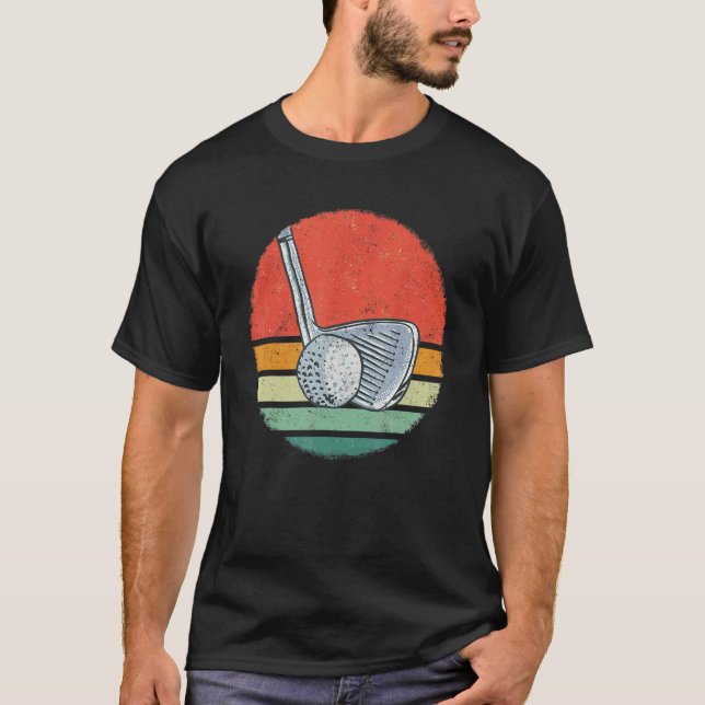 Camiseta Golf Golfing Golfer Pitch Par Retro Sunset (Anverso)