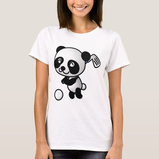 Camiseta Golf Jugando Panda (Anverso)