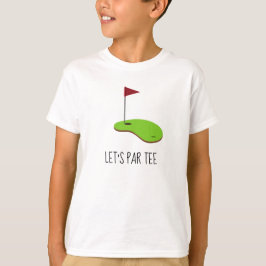 Camiseta Golf Let's Par tee con bandera de golf en blanco v