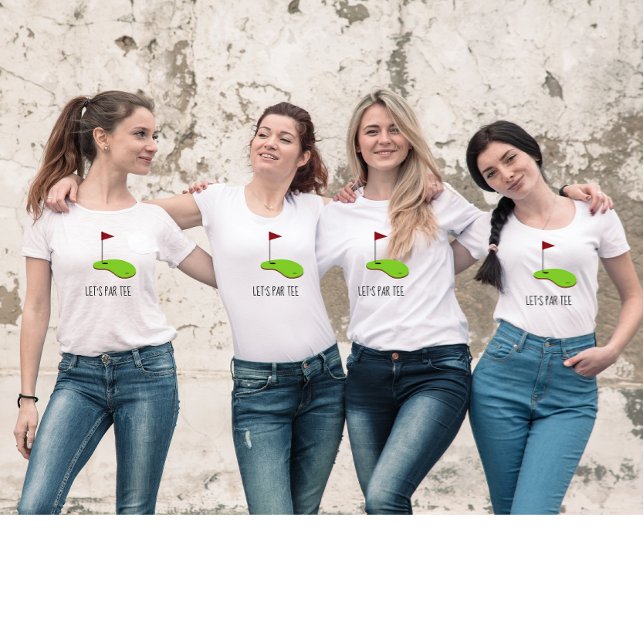 Camiseta Golf Let's Par tee con bandera de golf en blanco v (Subido por el creador)