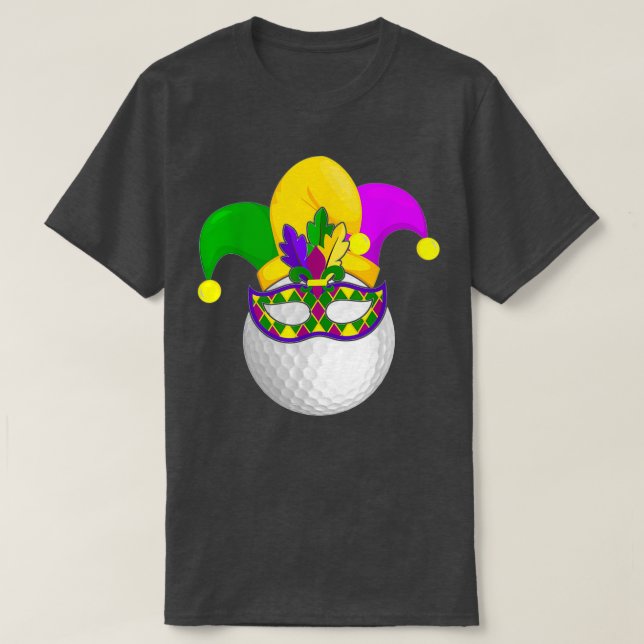 Camiseta Golf Mardi Gras Carnaval Máscara Jester Gorra Golf (Diseño del anverso)