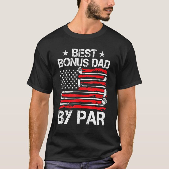 Camiseta Golf Mejor Bono Papá Por Par Golfer Bandera Americ (Anverso)