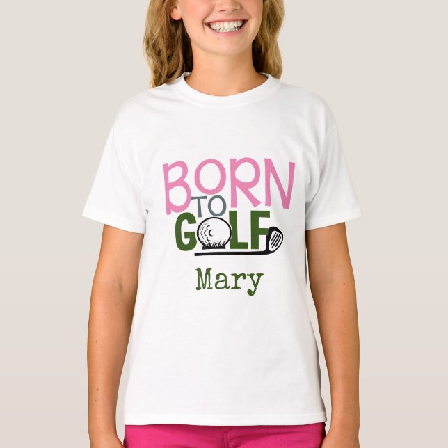 Camiseta Golf nacido en pelotas de golf para chica (Anverso)