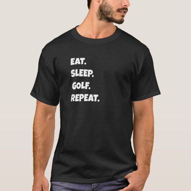Camiseta Golf Png Eat Sleep Sports Repetir Para Hombres Muj (Anverso)