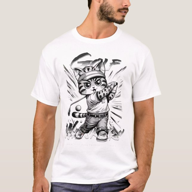 Camiseta Golf Pro de admiración contra el gato (Anverso)