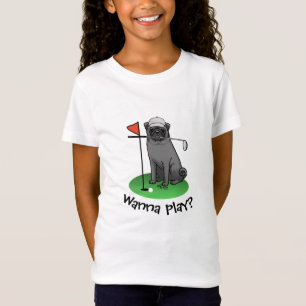 Camiseta Golf Pug Jugando Golf (negro) Cute Dog Funny
