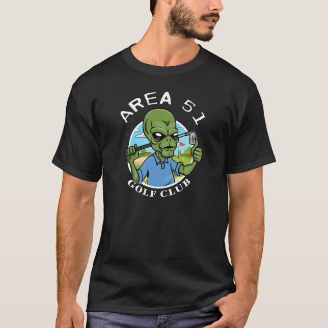 Camiseta Golf que juega extranjero divertido en novedad de (Anverso)
