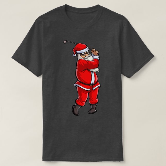 Camiseta Golf Santa Golfer Navidades Club Gorra Ball Sport  (Diseño del anverso)