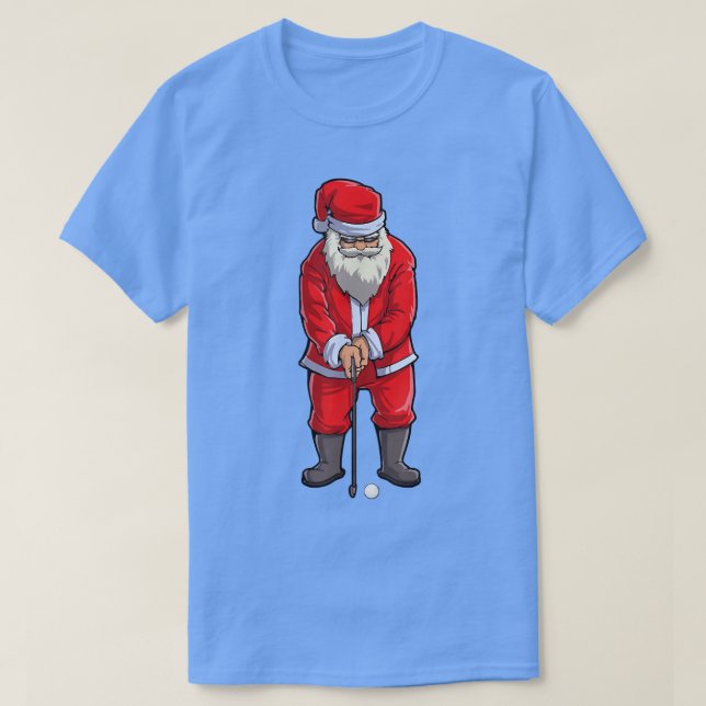 Camiseta Golf Santa Tee Golfer Navidades Club Gorra Ball, X (Diseño del anverso)