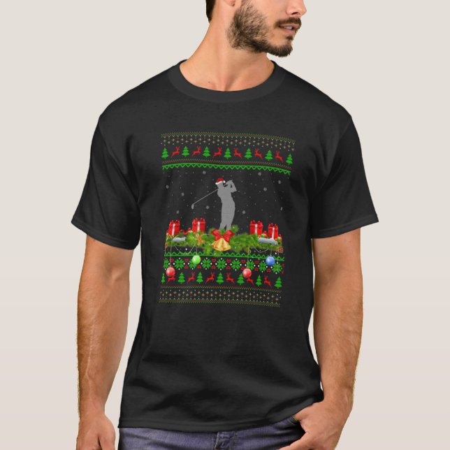Camiseta Golf Sports Lover Xmas Santa Ugly Navidades de gol (Anverso)