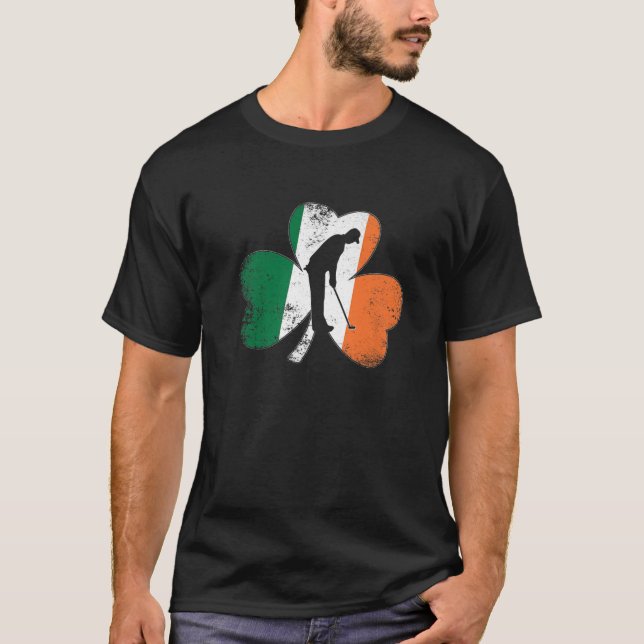 Camiseta Golf St Patrick's Day Golfing Shamrock Iris (Anverso)