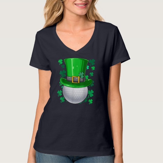 Camiseta Golf St Patrics Day Irish Golf Ball Leprechaun Go (Anverso)