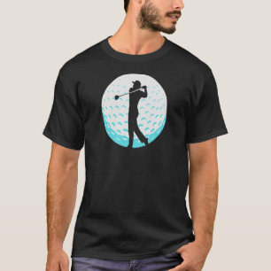Camiseta Golf Swing Golfer Jugando Golf Silhouette Golf Bal