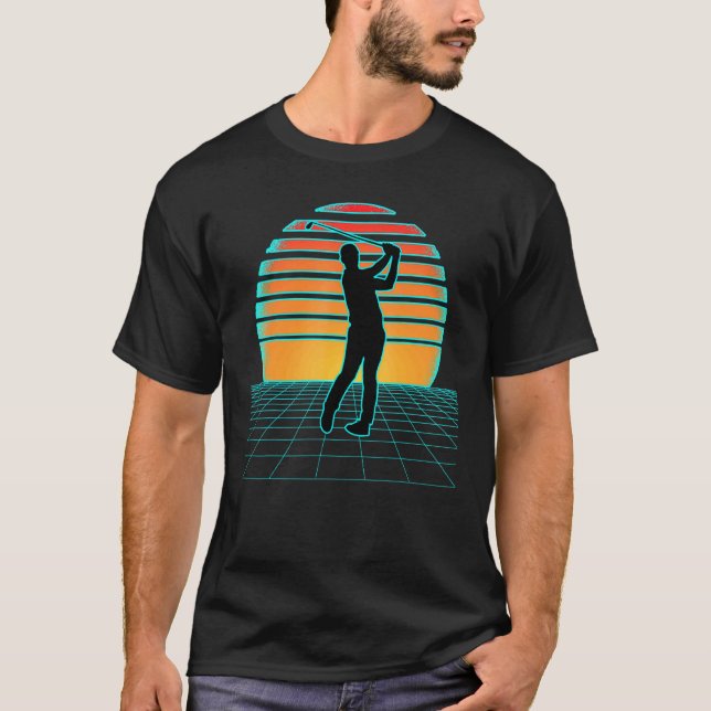 Camiseta Golf Synthwave Retrowave 70's 80 Sports Style Golf (Anverso)