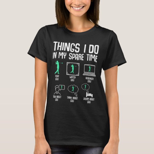 Camiseta Golf Things I Do In My Spare Time Golfer Kids Boys (Anverso)