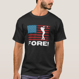 Camiseta Golf USA Hombres Bandera de Estados Unidos Golfer