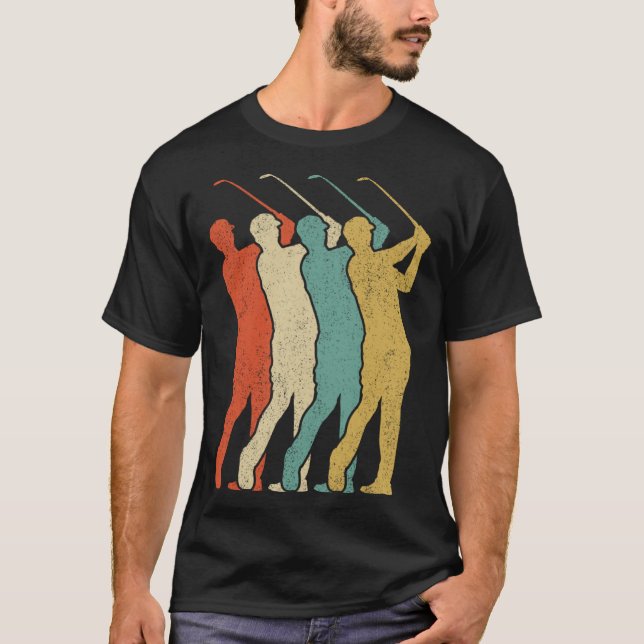 Camiseta Golf Vintage Silhouette 60's Retro Club & Ball (Anverso)