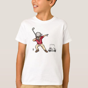 Camiseta Golfer dabbing al lado del carrito de golf