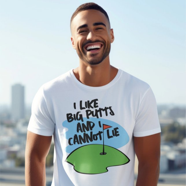Camiseta Golfer Me Gustan Los Putts Grandes Y No Puedo Ment (Golfer I Like Big Putts And I Cannot Lie T-Shirt from Ricaso. Golfing humor. Funny Pun golf shirt)