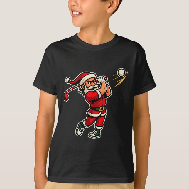 Camiseta Golfer Santa Christmas Golf Shirt Men Kids Boys Go (Anverso)