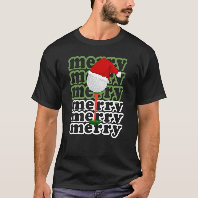Camiseta Golfing Christmas Holiday Golf Ball (Anverso)
