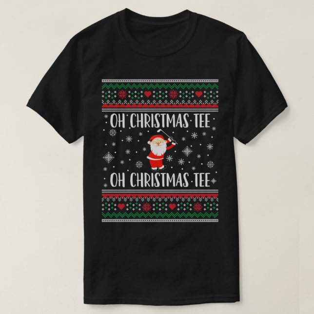 Camiseta Golfing Santa Ugly Christmas Tee Golf Golfer  (Diseño del anverso)