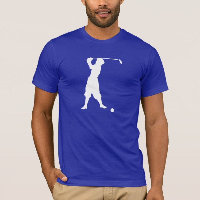 Camiseta Golfista azul del vintage (Anverso)