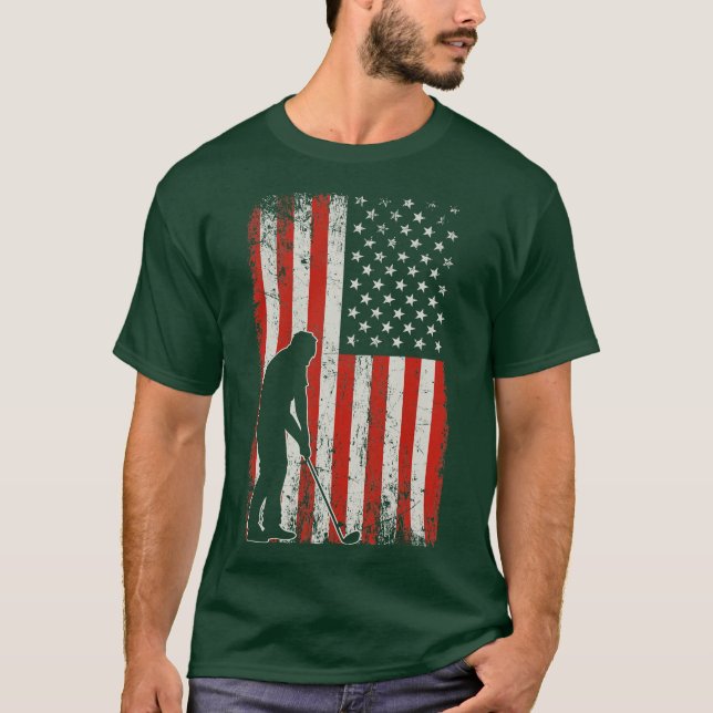 Camiseta Golfista Bandera de EE. UU. (Anverso)