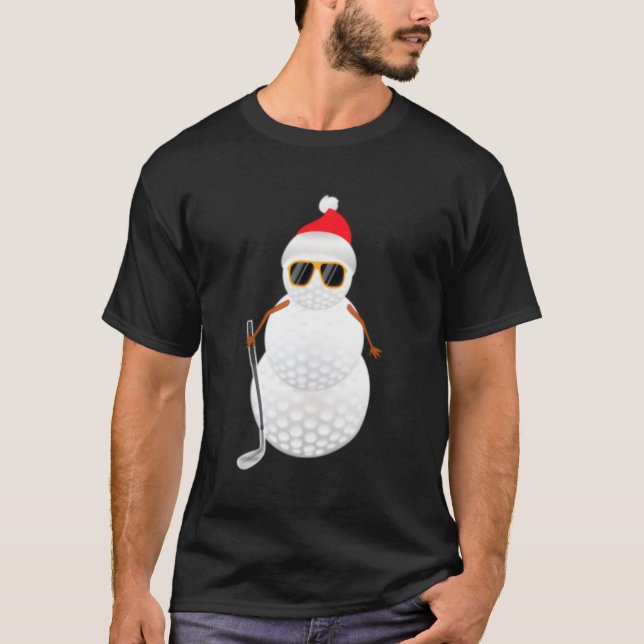 Camiseta Golfista de la bola de golf Santa Snow (Anverso)