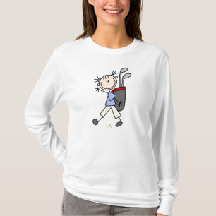 Camiseta Golfista del chica con el bolso y clubs