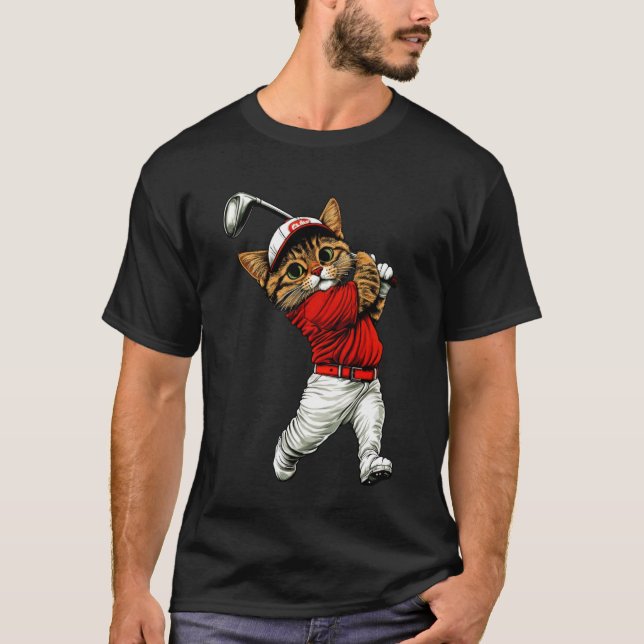 Camiseta Golfista Gato Manga Larga (Anverso)