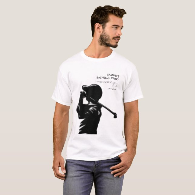Camiseta Golfista negro Viaje de golf Despedida de soltero  (Anverso completo)