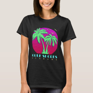 Camiseta Golfo Costero Alabyma 80 Palm Trees Summer Sunset