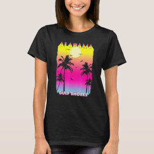 Camiseta Golfo de Alabama Al Verano Vintage Sunset