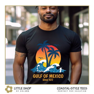 Camiseta Golfo de México Atardecer Palmeras