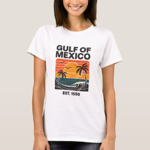 Camiseta Golfo de México Este. 1550 - Playa tropical de épo