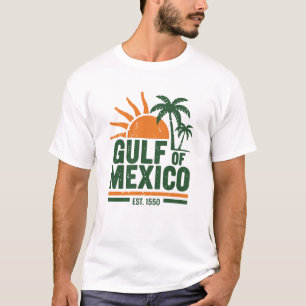 Camiseta Golfo de México Este. 1550 - Playa tropical de épo
