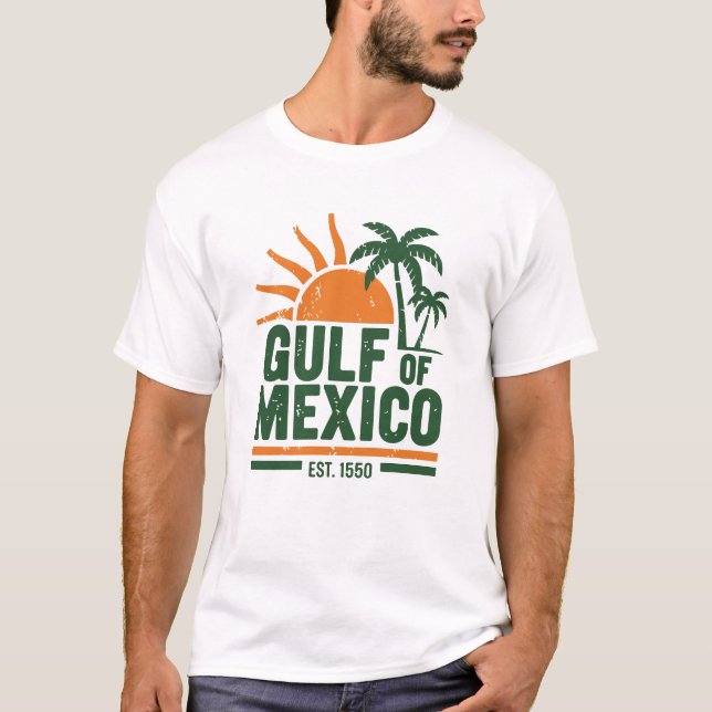 Camiseta Golfo de México Este. 1550 - Playa tropical de épo (Anverso)