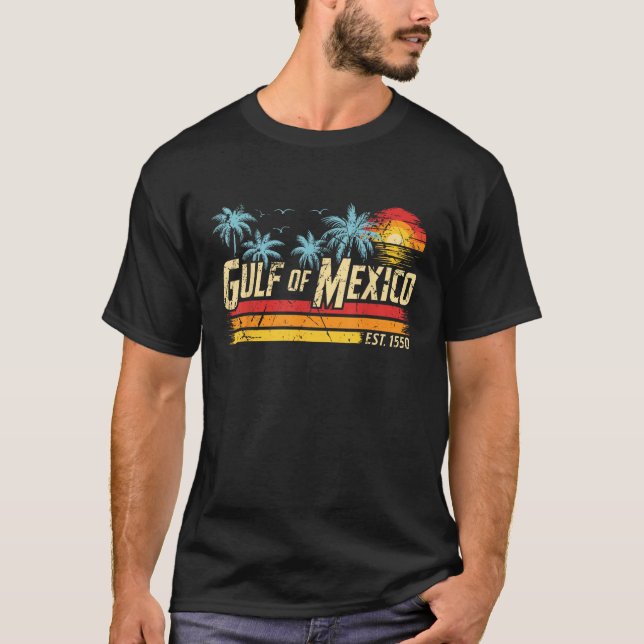 Camiseta Golfo de México Palmas vacaciones de verano Golfo  (Anverso)