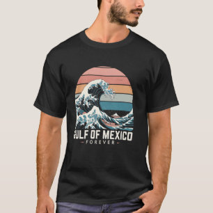 Camiseta Golfo de México Por Siempre Olas Retro Atardecer K