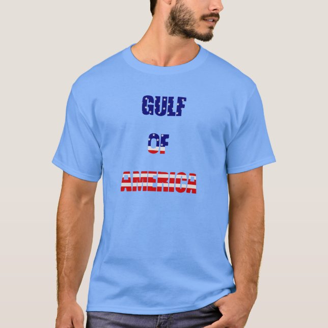 Camiseta golfo patriótico de la bandera estadounidense azul (Anverso)