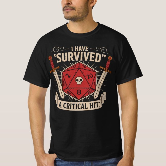 Camiseta Golpe crítico D20 - Dungeons and dragons (Anverso)