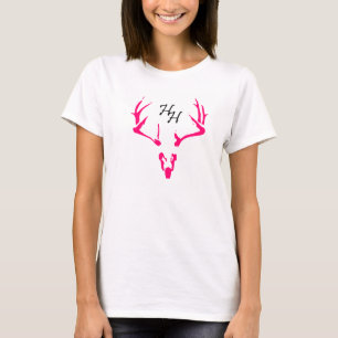 Camiseta Golpe de hitters pesados. blanco con logo rosado