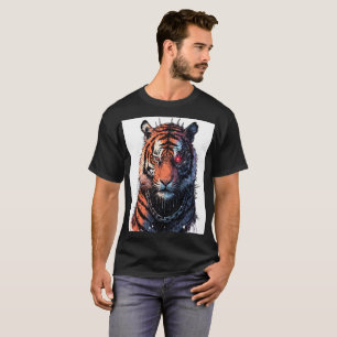 Camiseta Golpe de Tigre Cibernético - Gráfico de Ropa Urban